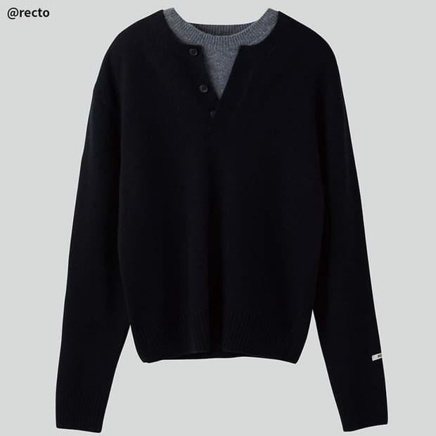 구매) 렉토 24FW 더블 레이어 레이어드 니트 L