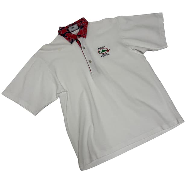 훌라 하와이 쿠알로아 랜치 자수 카라 티셔츠