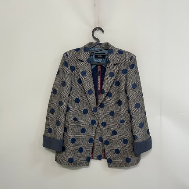 한섬 타임 도트 자켓 55 상태최상