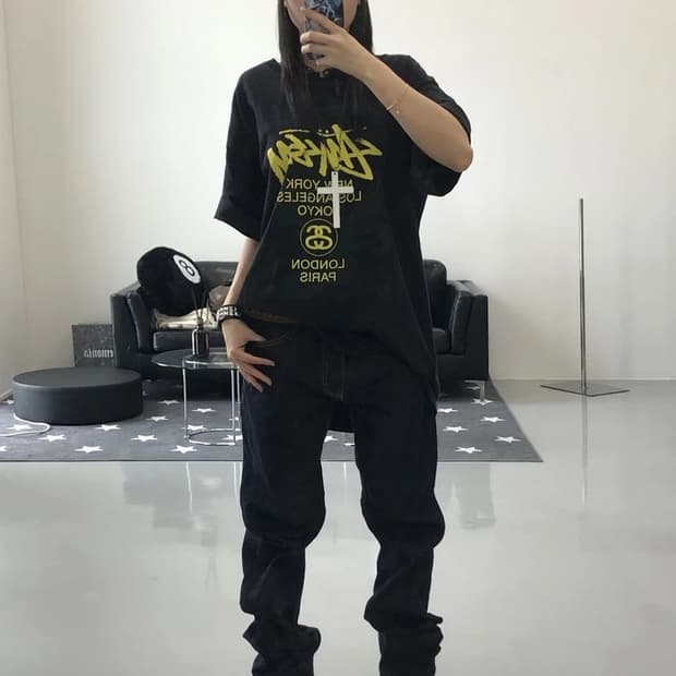 스투시 카모 월드투어 반팔 티