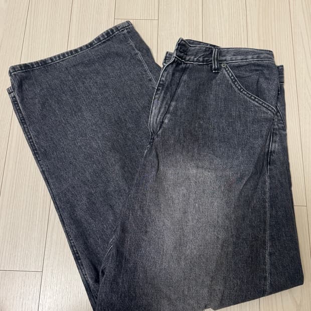 해칭룸 와이드커브진 흑청 4사이즈