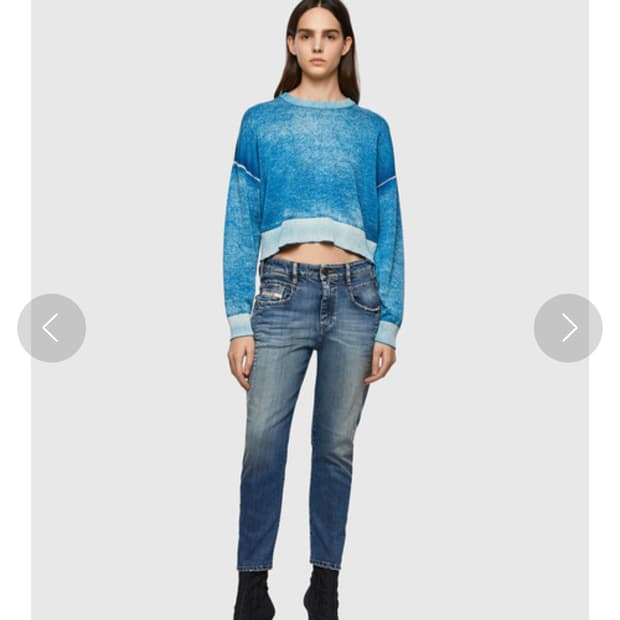 (정품) 디젤 블루 크롭 니트 새상품 22년 S