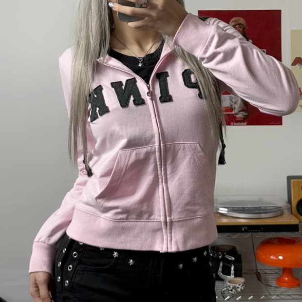빈티지 PINK 후드집업