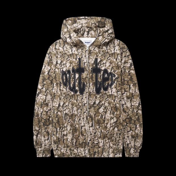 버터굿즈 카모 후드집업