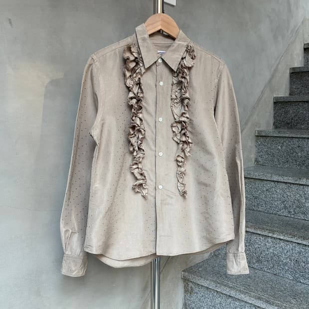 꼼데가르송 robe de chambre 도트 프릴 셔츠