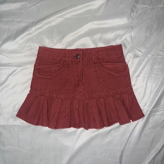 ✨vintage red pleats skirt y2k 프레피룩✨