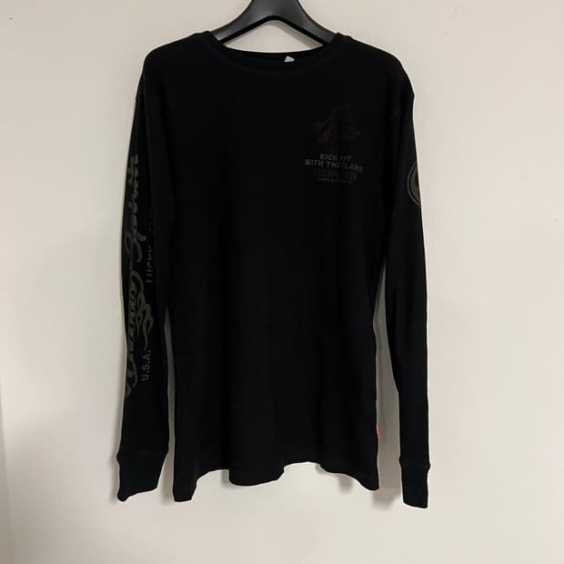 TEDCOMPAUY 데빌 프린트 와플 롱 슬리브