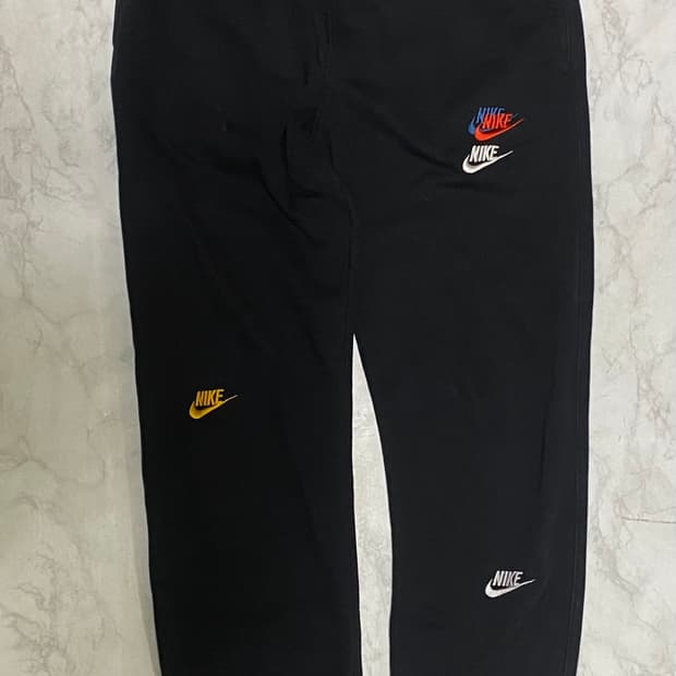 나이키 멀티 로고 블랙 트레이닝 바지 허리 30인치