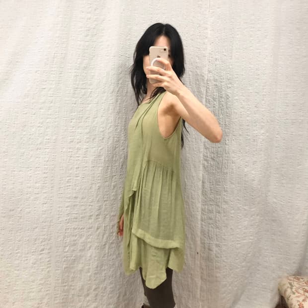 Soft green hippie blouse