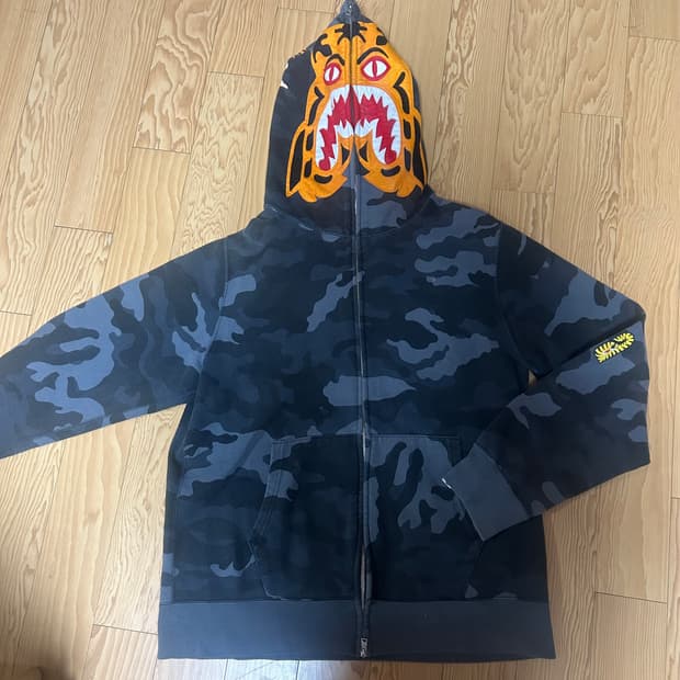 베이프 타이거 흑계 풀 후드집업