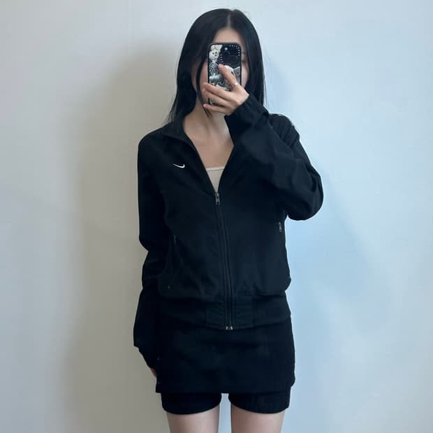 나이키 스우시 블랙 트랙탑 바람막이 자켓