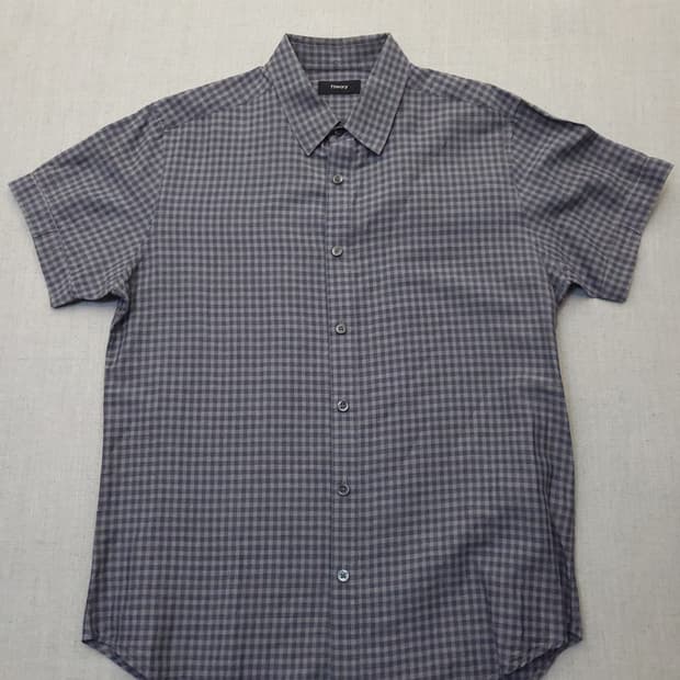 Theory 체크 반팔 셔츠 s