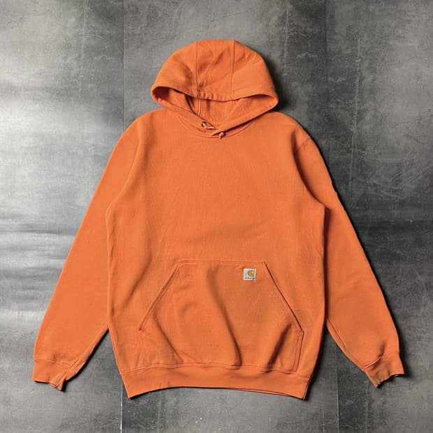 CARHARTT 칼하트 빈티지 오렌지 기모 후드티 A00912
