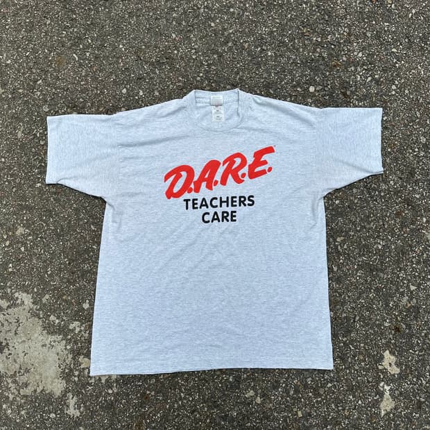 빈티지 90s DARE 캠페인 반팔 티셔츠