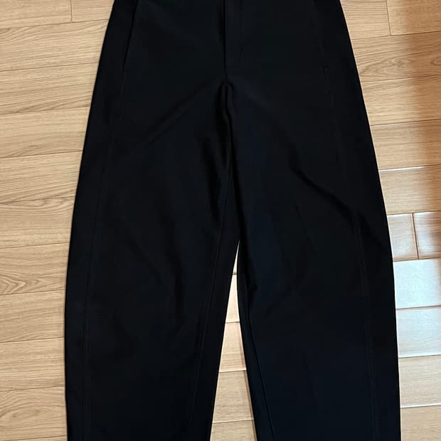 유니클로 저지 배럴 레그 팬츠 XL 블랙