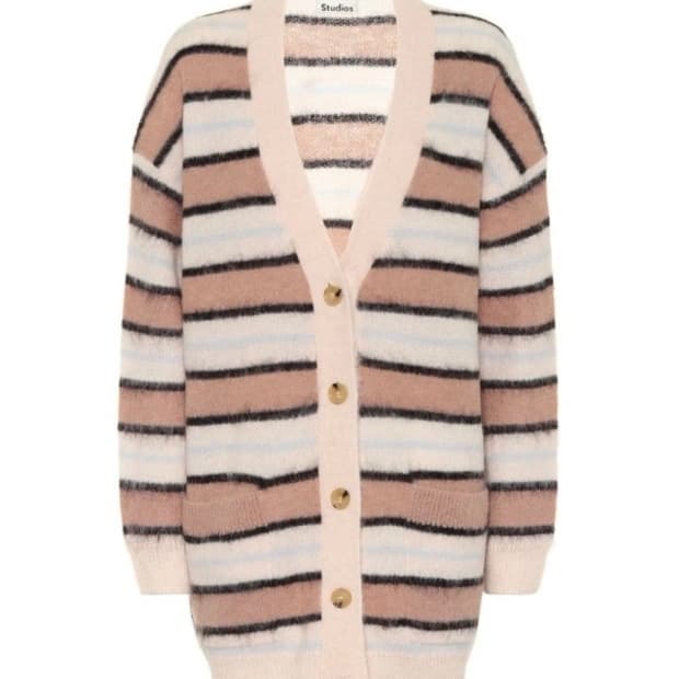 아크네 모헤어 오버핏 롱가디건