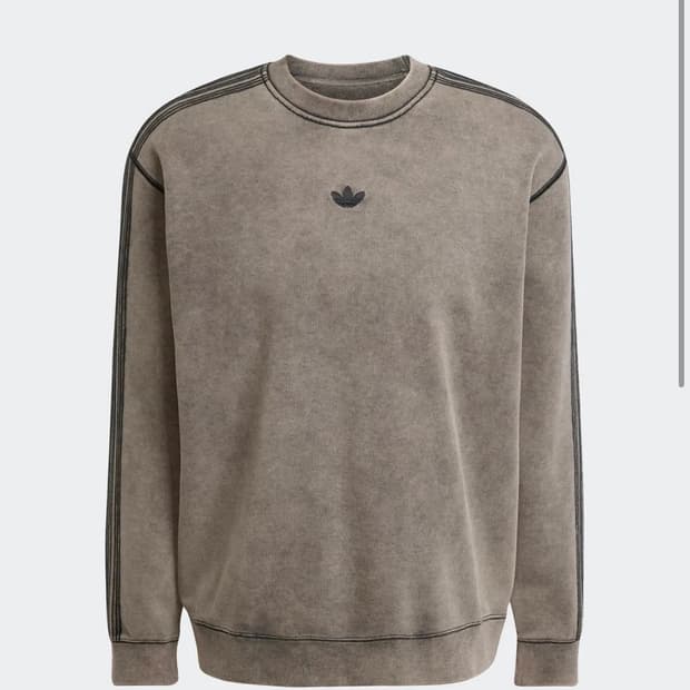 아디디스 레트로 워시드 블랙 스웨트 셔츠