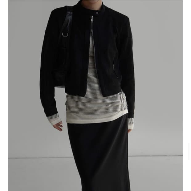 [라룸]바이커 스웨이드 자켓
