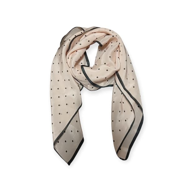 모리걸 연핑크 땡땡이 사각 스카프