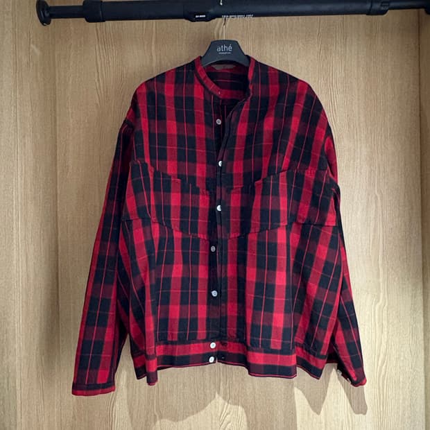 요지 야마모토 타탄 체크 셔츠자켓