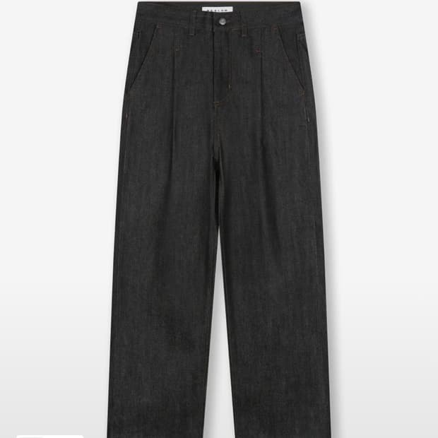 [30] 비슬로우 컴피 원턱 셀비지 데님팬츠 블랙