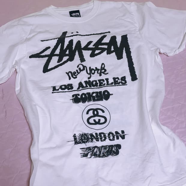 (크림구매) 스투시 투어 티셔츠 화이트 stussy 솜이코stc진리빈티지