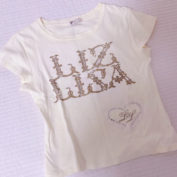 고전 리즈리사 레터링 큐빅 반팔 티 히메갸루 라떼갸루 