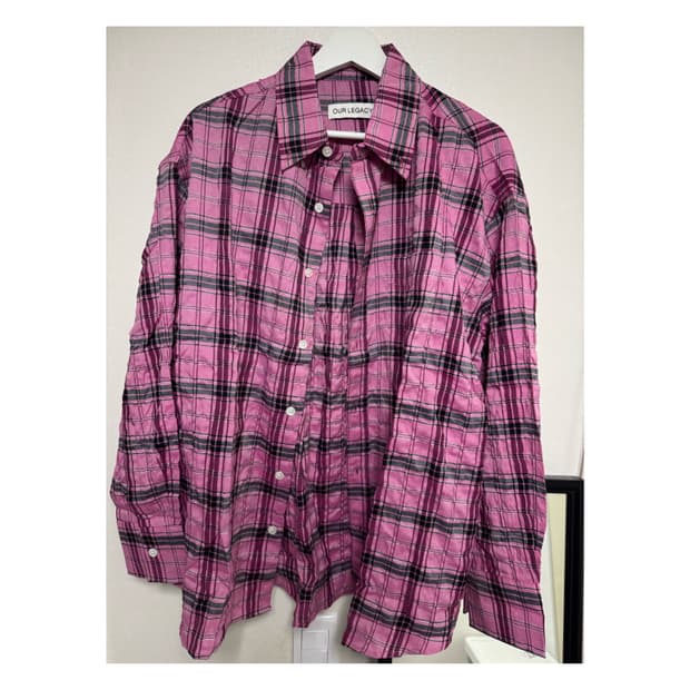 아워레가시 버로우드 체크 링클 셔츠