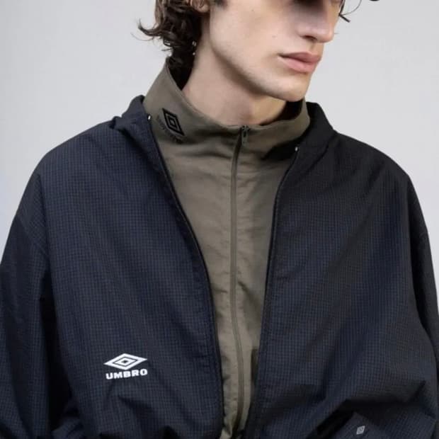 [L] 엄브로 X 슬램잼 체크 봄버 자켓 판매합니다.