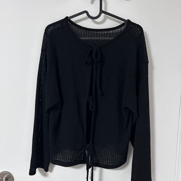 여름용 그물 니트 가디건