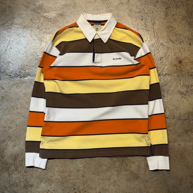 -66 ) Columbia Striped Rugby Shirt