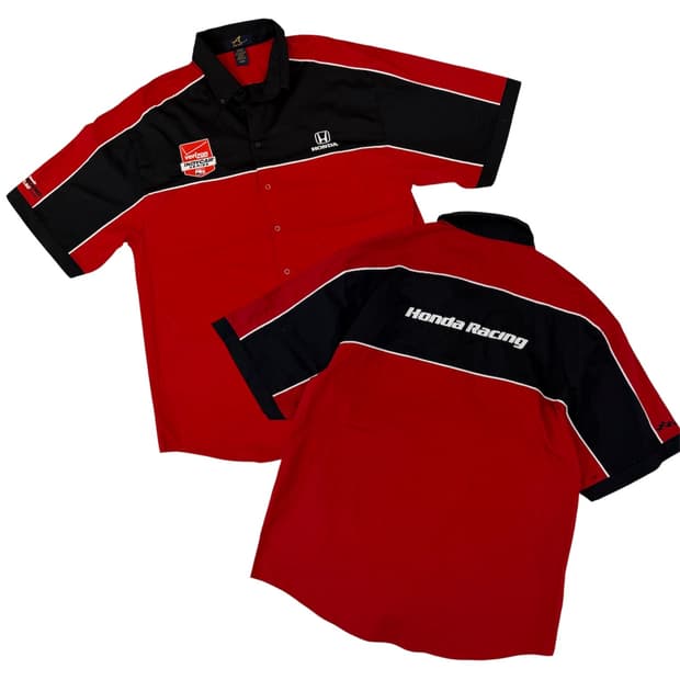 00s 혼다 인디카 레이싱 반팔 셔츠 레드 블랙