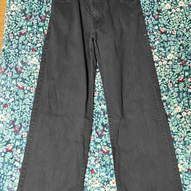 라프시몬스 블랙 와이드 데님 진