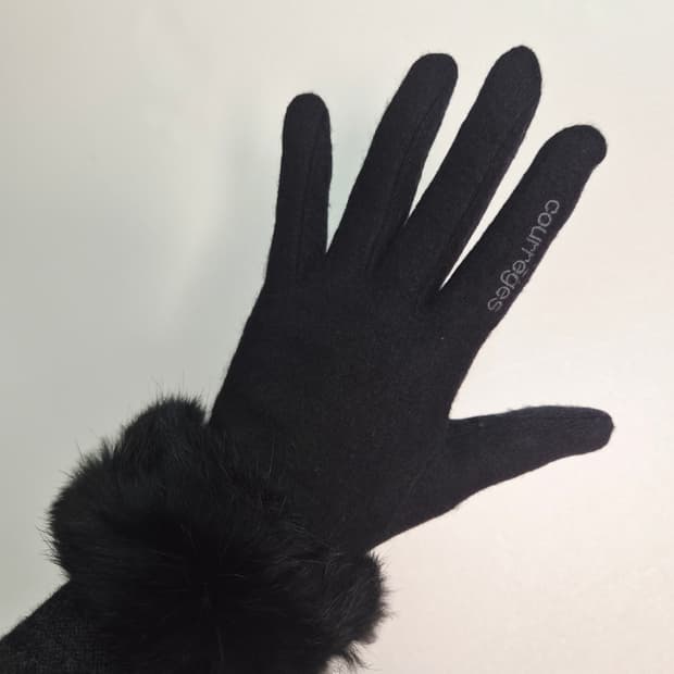 꾸레쥬 모직 토끼털 여성 장갑
