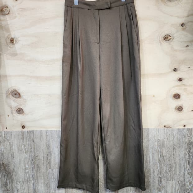 50) grove 브라운 와이드 슬랙스 팬츠
