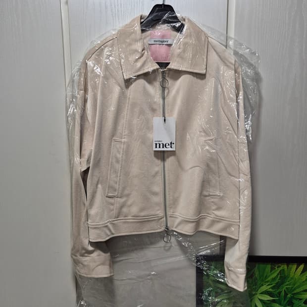 (타임세일)(새상품)metapher 크랙레더 재킷 아이보리