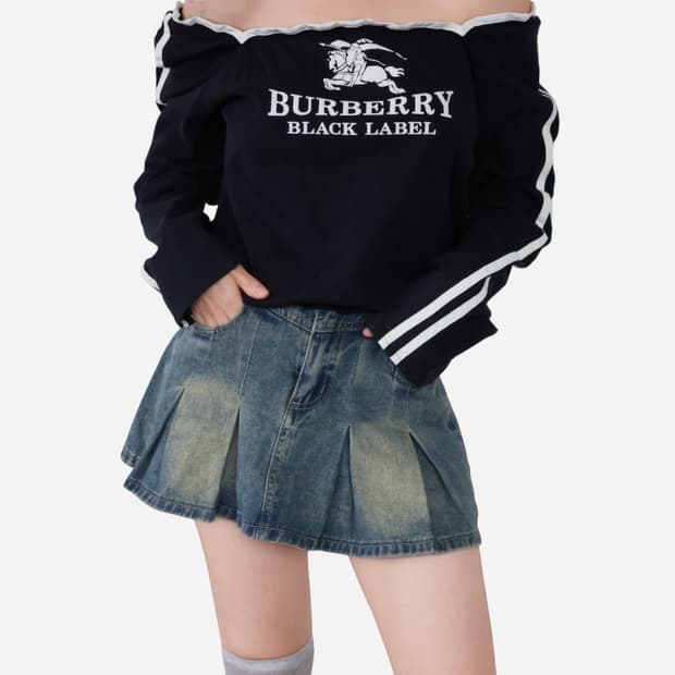 Burberry Velvet Print Shirring Top