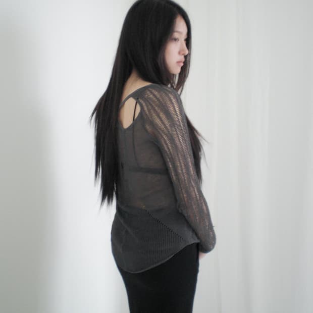 HELMUT LANG mesh knit top