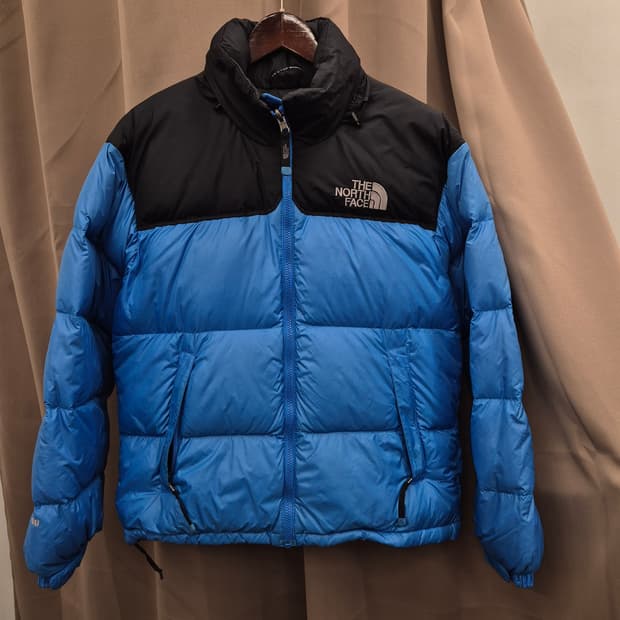 노스페이스 눕시 패딩 블루/블랙 90