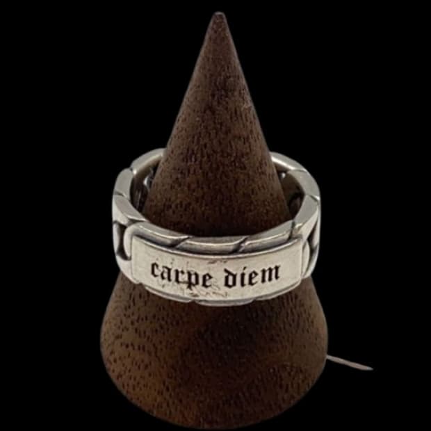 카르페 디엠 실버 링