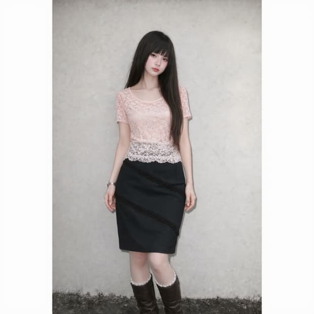 Pink Top + Frill Skirt Cody Set