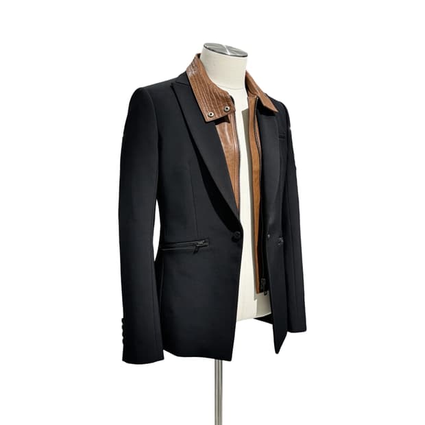 veronica beard leather blazer jacket