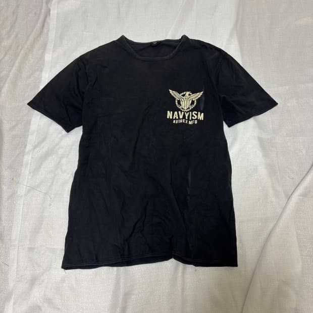 “Avirex” Black Print Tee