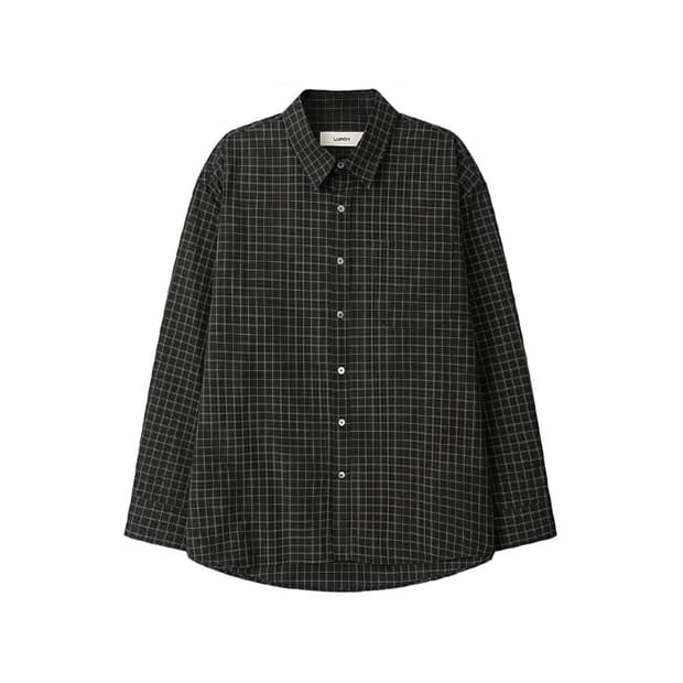(1회착 택포가격) 런디 코튼 그리드 체크 셔츠 브라운 L