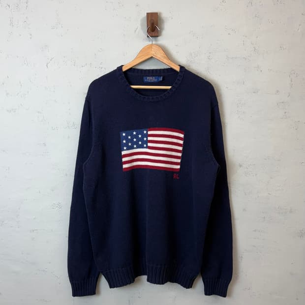 폴로랄프로렌 made in USA 성조기 코튼 니트