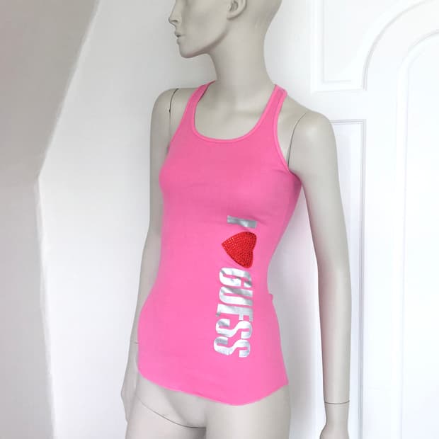 Guess parody  Lettering Tank top