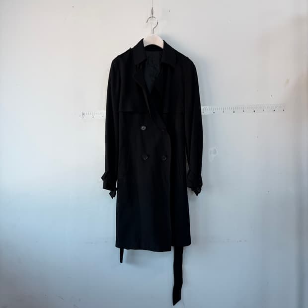 cc콜렉트 블랙 더블 트렌치코트