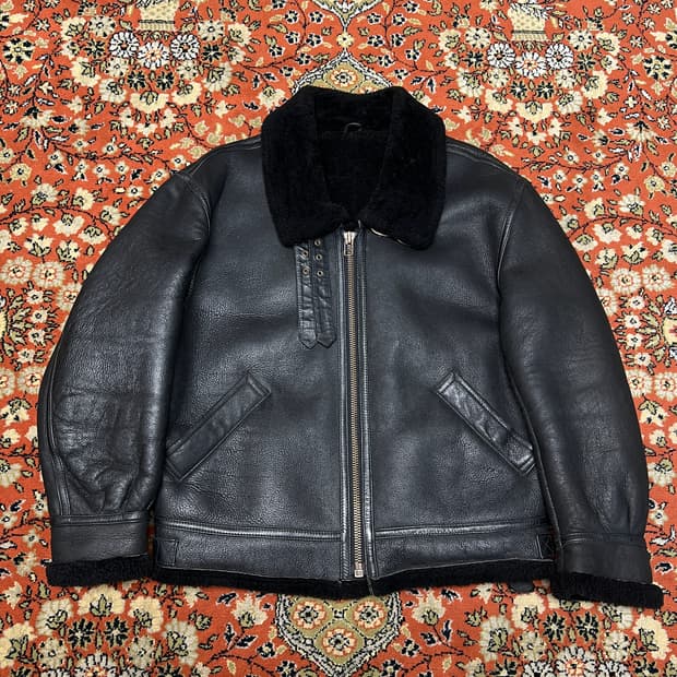 블랙 램스킨 B3 쉐어링 무스탕 L