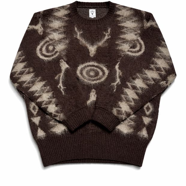 남이서팔 South2 West8 모헤어 울 니트 스웨터 브라운 L