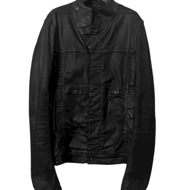 릭오웬스 슬레이브 왁스 코팅 자켓